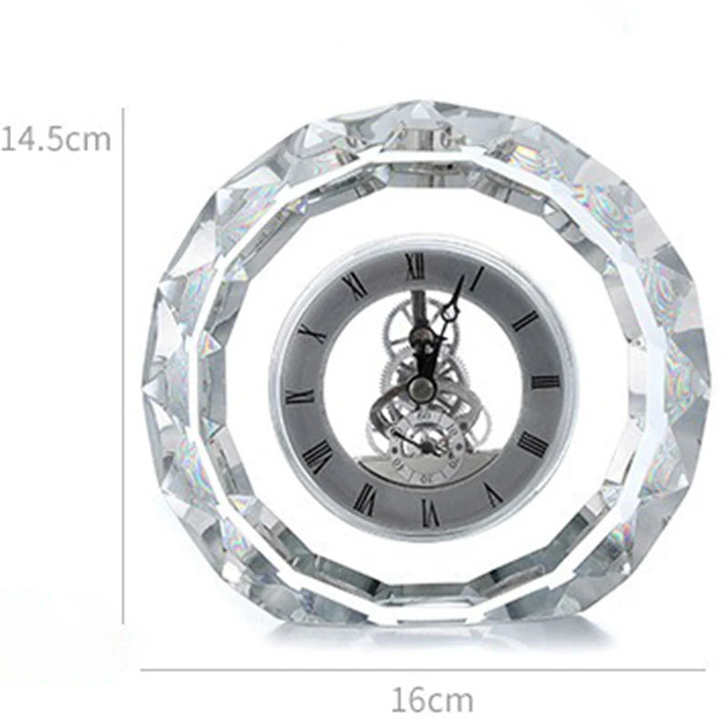 Modern Desk Clock Brief Silent Round Desk Clock Vintage Transparent Clocks Quartz Luxury Aesthetic Clocks Battery Home Decor